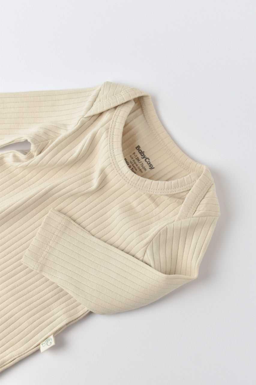 Body Bebe Unisex cu maneca lunga din 95% bumbac organic cu 5% elastan - , BabyCosy